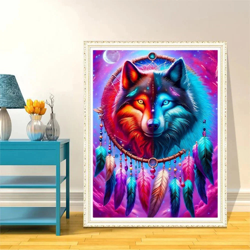 Diamond Painting Wolf Traumfänger