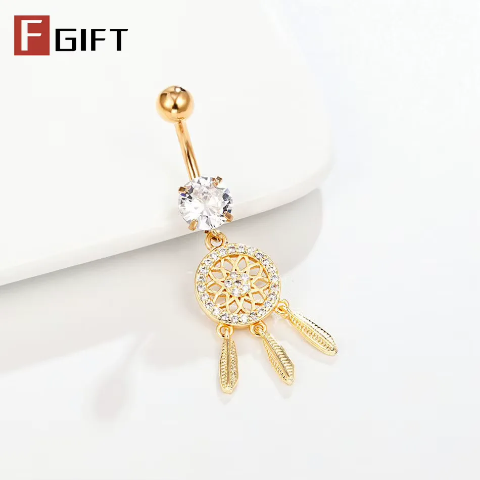 Bauchnabelpiercing Traumfänger Gold 2
