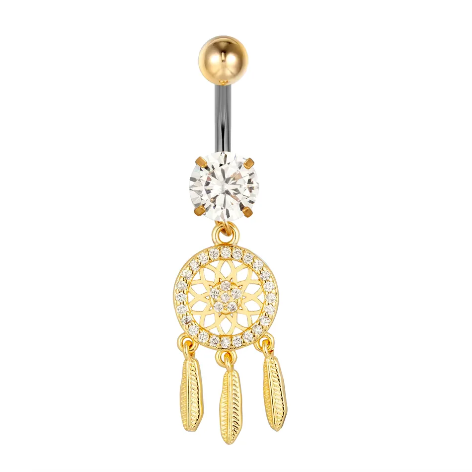 Bauchnabelpiercing Traumfänger Gold 4